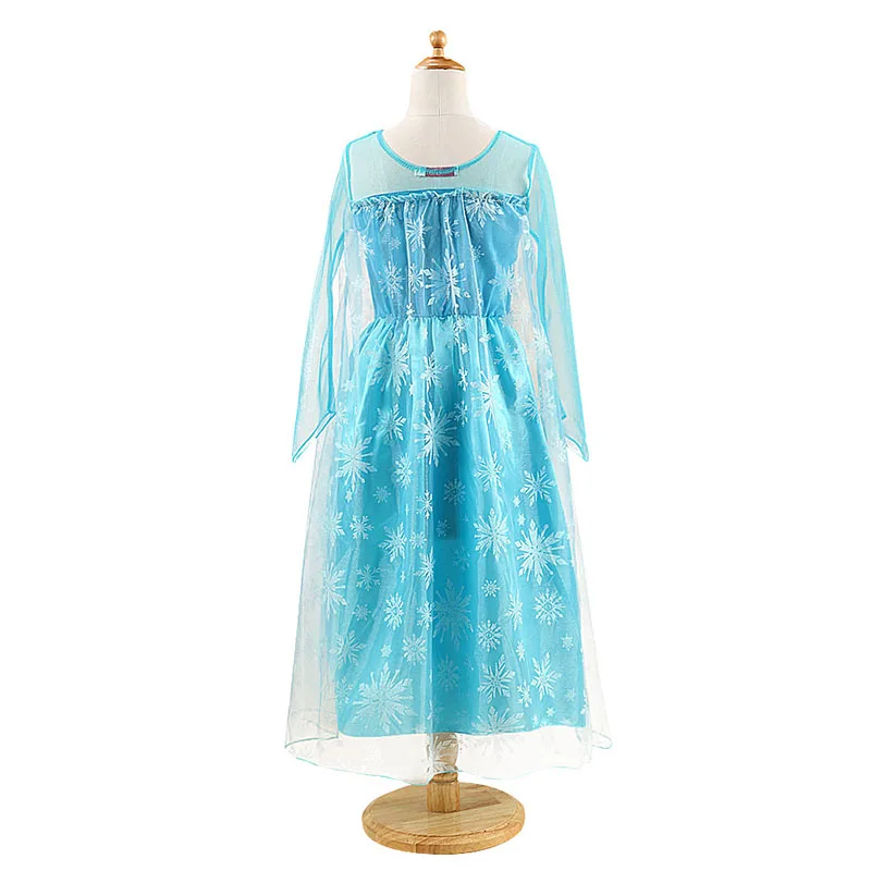 Платье принцессы Эльзы для девочек детский костюм Снежной королевы с накидкой