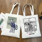 Японский мультфильм манга Beastars кролик волк Графический мультфильм печать сумки для покупок Девушки Мода Повседневная Pacakge сумка