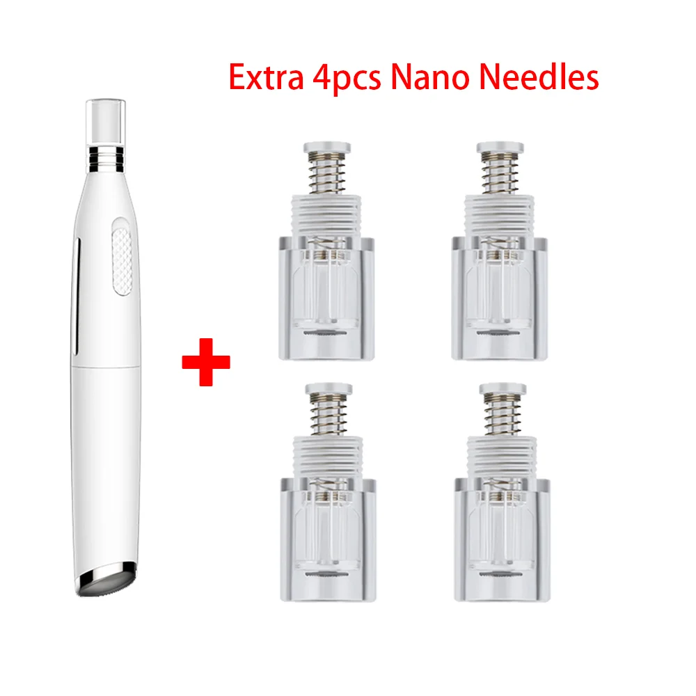 -4pcs Head Dr ручка Дермо ручка машина МТС перезаряжаемая Дерма-ручка Microagulhamento ручка нано микроиглы головка профессиональное оборудование для красоты - Цвет: -4pcs Head