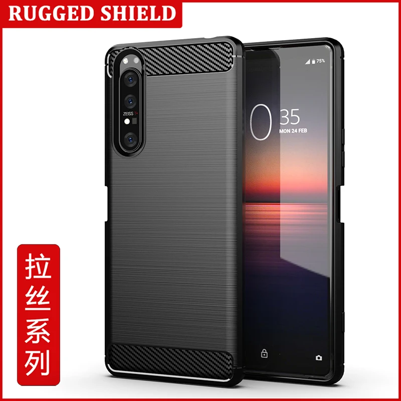 

Чехол-бампер для Sony Xperia 1 II, противоударный, из углеродного волокна, 6,5 дюйма