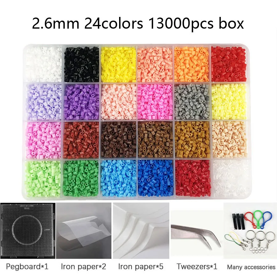 

2.6mm Hama Beads kit Perlen perler Iron Beads Tool and Pegboard template Education Toy Fuse Bead Jigsaw Puzzle 3D For Children