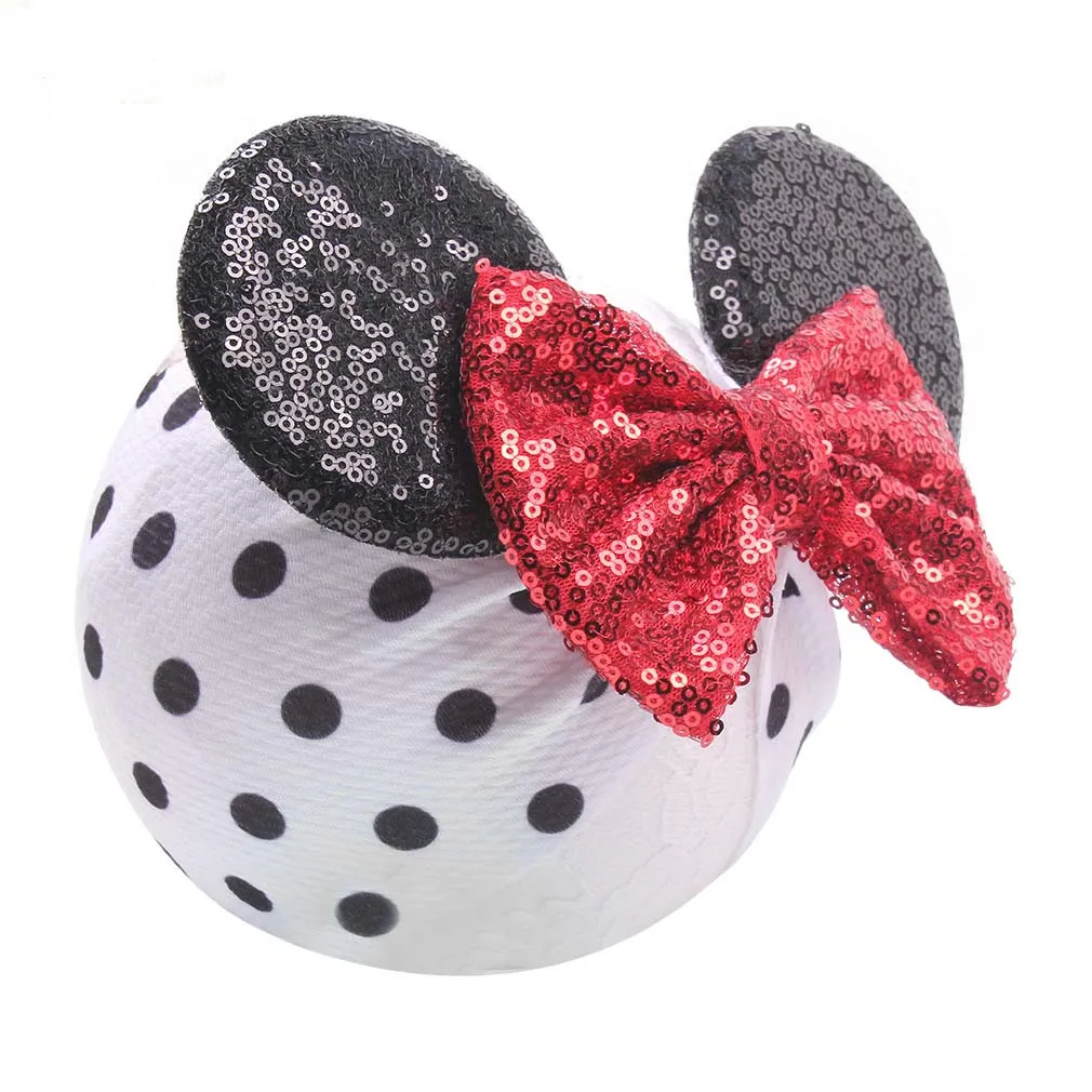Милые уши Микки и Минни украшения для дня рождения Детская тюрбан повязка волос