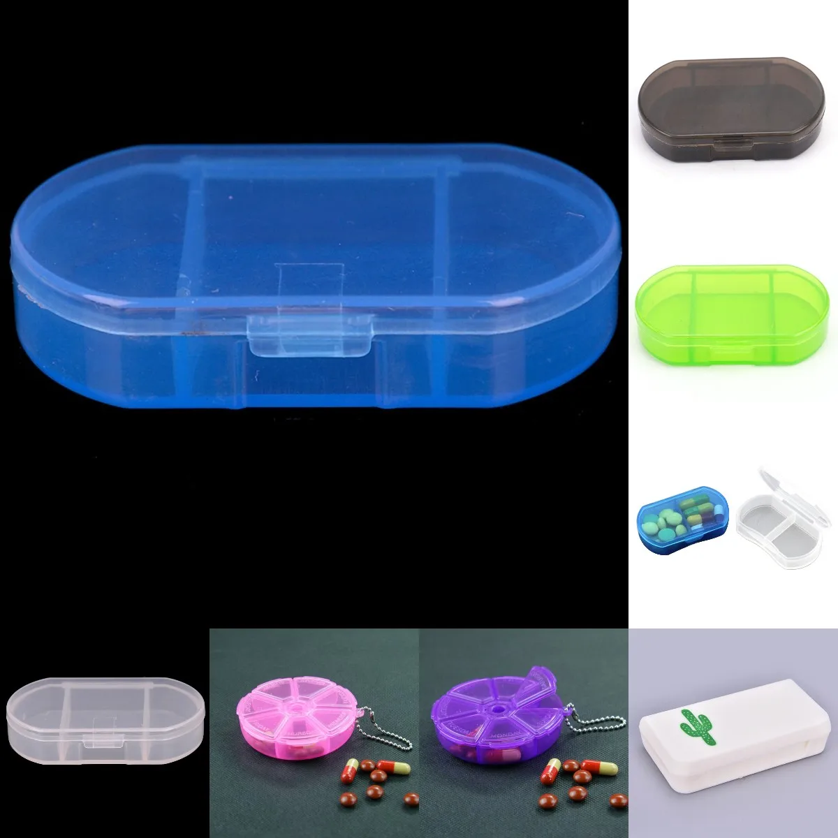 

Портативный контейнер для таблеток, дорожный контейнер для хранения таблеток, цветной диспенсер для лекарств, упаковочный контейнер, конте...