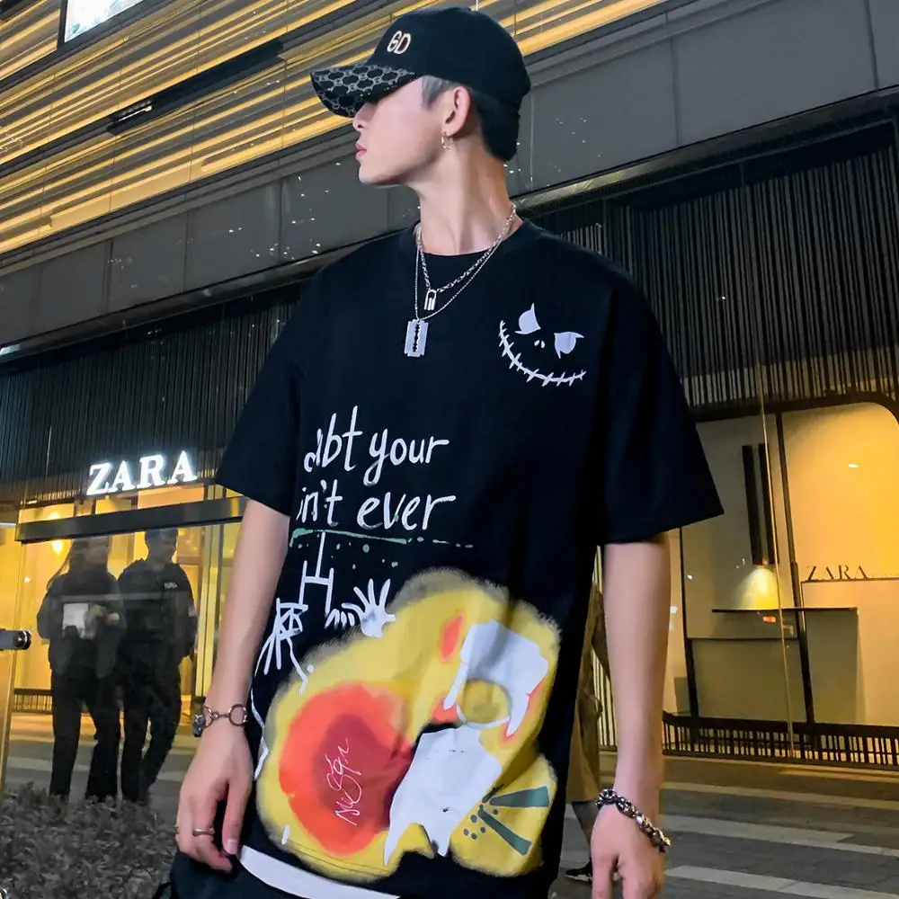 Aelfric Eden футболка в стиле хип хоп с принтом граффити для мужчин 2020SS хлопок Японский