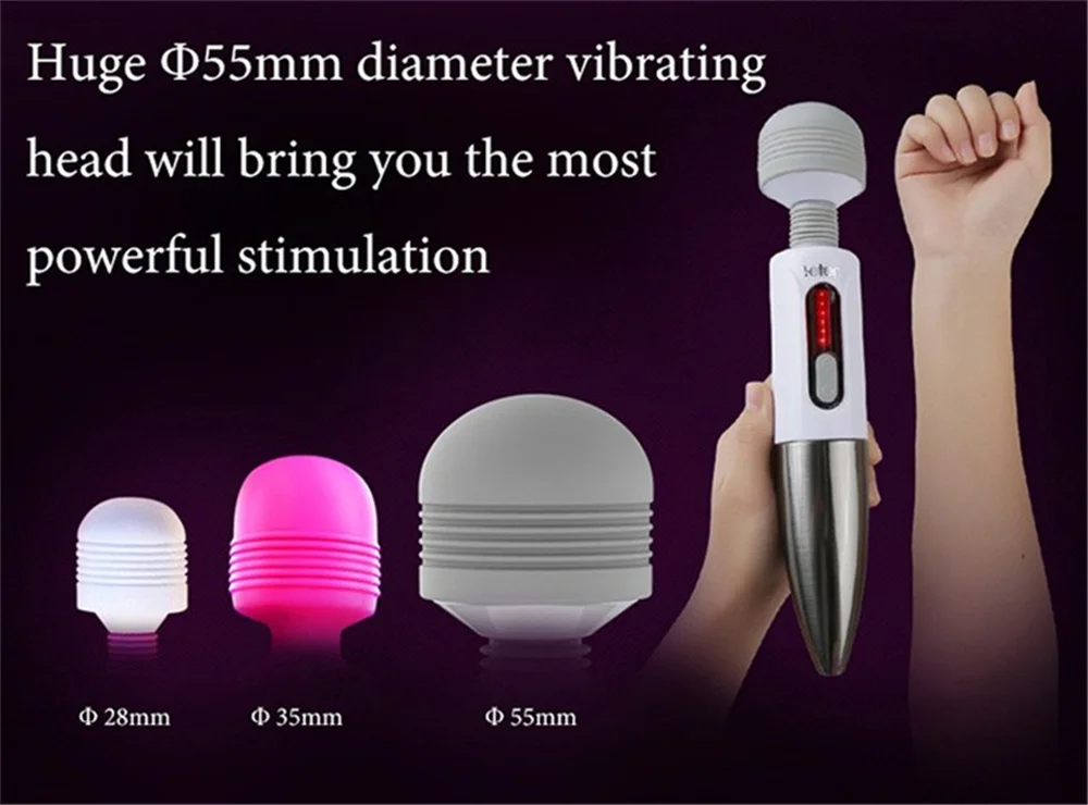 Огромная головка Lightning Мощный 5 режимов вибрации 6 импульсный массажер USB