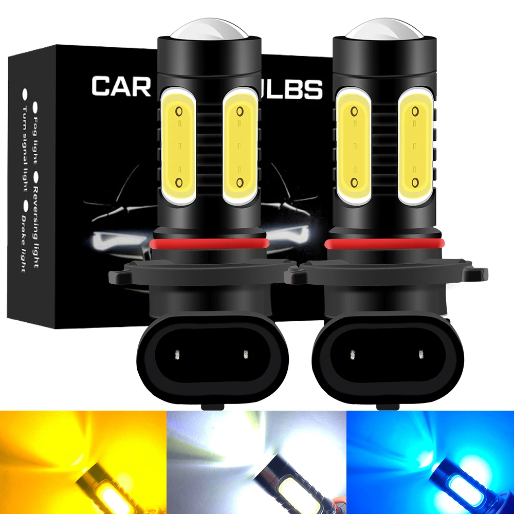 2PCS H8 H11 LED Bulbs HB4 9006 881 PSX24W H16 Fog Lights Driving COB Car Light 12V 24V Auto 6000K White Ice Blue Golden Yellow
