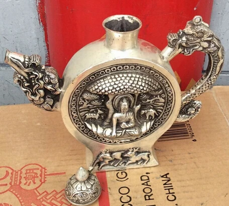 + Бесплатная доставка тибетская Классическая Бронзовая покрытая серебряная