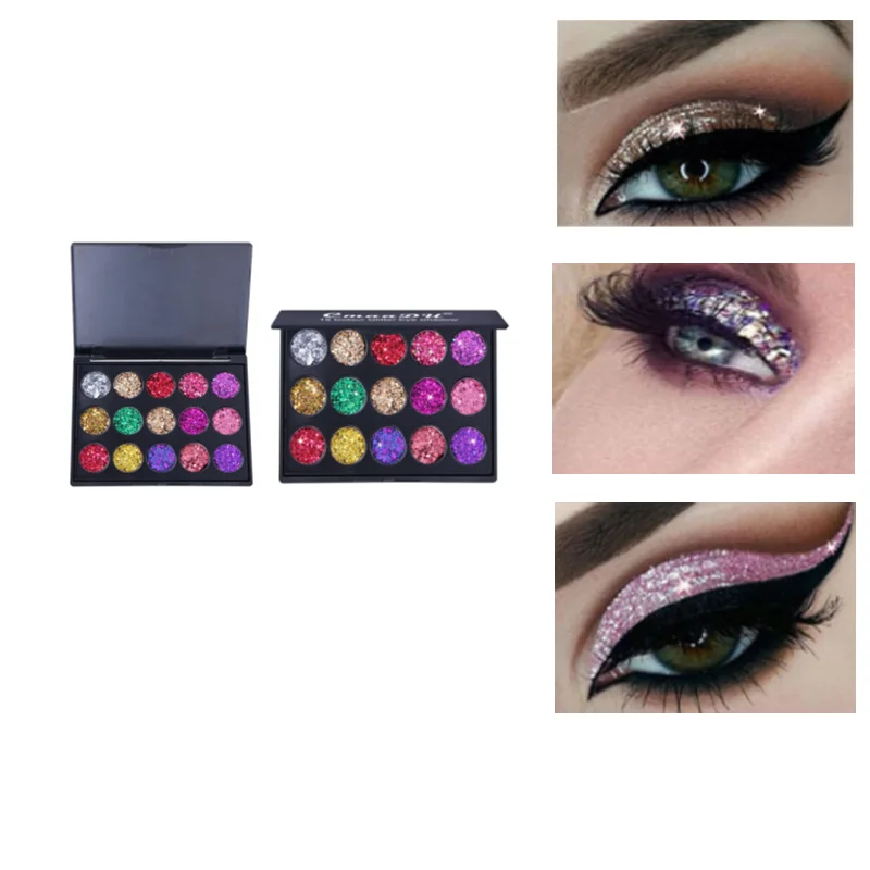 

15 Color Eyeshadows Glitter Long-lasting Waterproof, Diamond Sequined Eyeshadow, Make-up Palette Make Up Palette Contour Palette