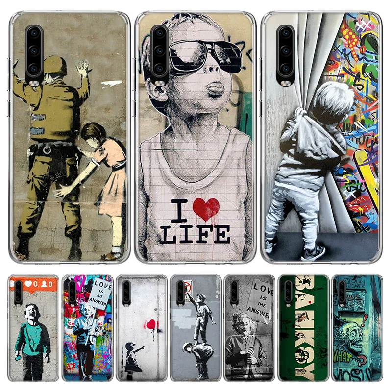 Banksy граффити война мира телефонный чехол для Huawei P40 P30 P20 Mate 30 20 10 Pro P10 Lite P Smart Z + 2019