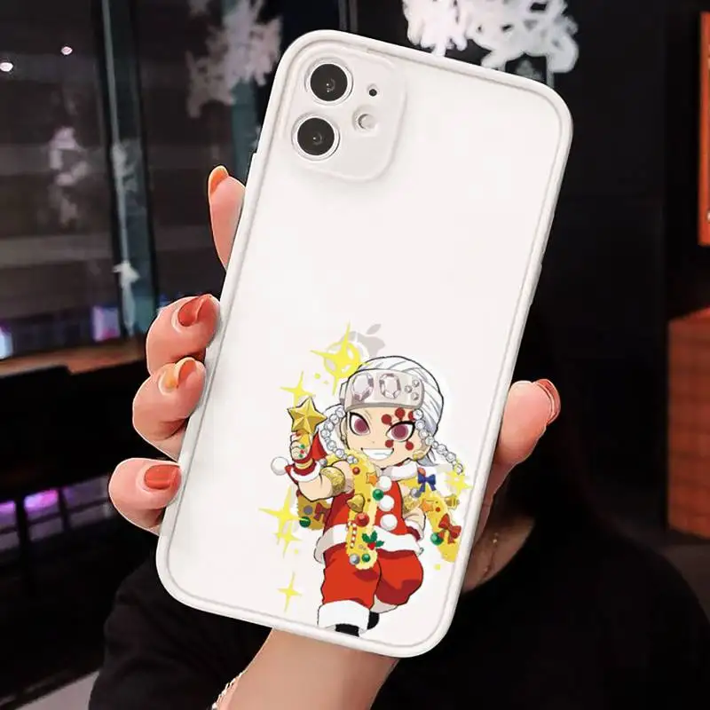 

Christmas Demon Slayer Phone Cases Matte For iPhone 12 Mini 11 Pro XR XS Max 7 8 Plus X Hard PC Back Cover