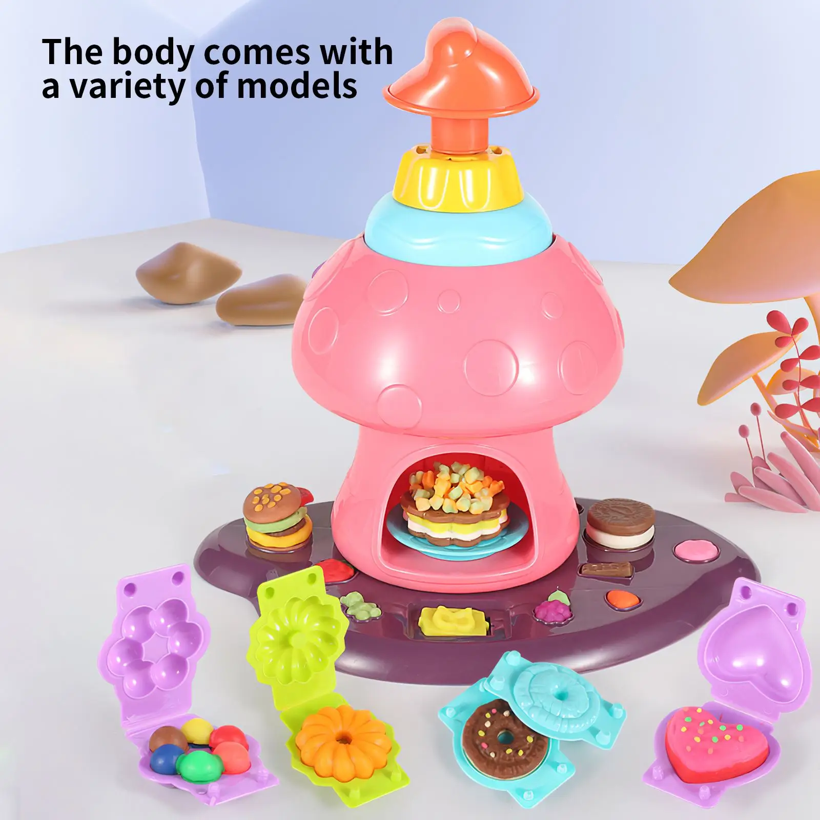 

12 Colors Children Steamed Clay Set Clay Multiple Educational Mould Shape Clay Set With Mushroom Dessert Machine With Cake Mould