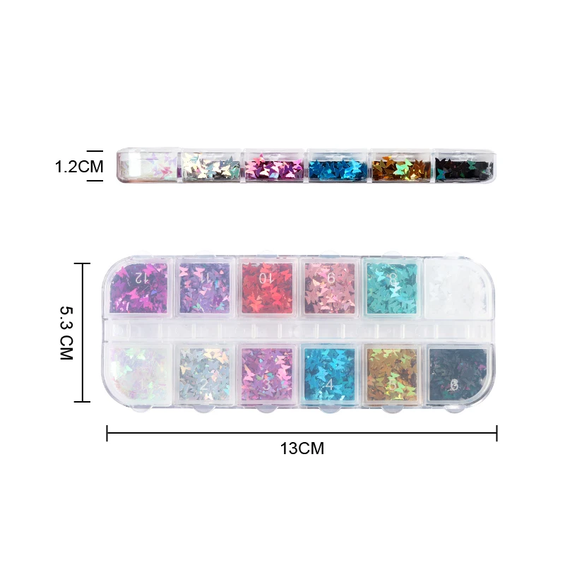 

Sparkly Butterfly Nail Sequins Holographic Glitter Paillette 3D Flakes Slices Spangle Nail Art Accessories Polish Manicure Tools