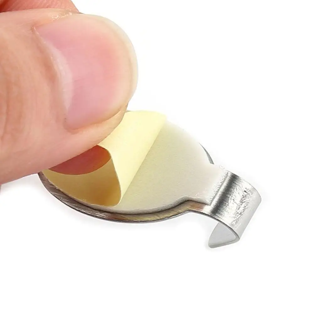 

6Pcs Refrigerator Hook Stainless Steel Self-Adhesive Door Wall Bathroom Kitchen Home Hanger Hook Stickers Multi-Purpose Hooks