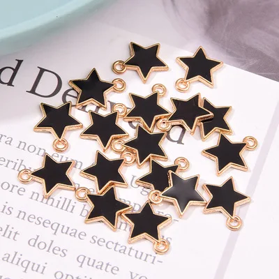 

10pcs 7*9mm Enamel Stars Pendants Jewelry for Charms DIY Making Bracelets Crafting Earrings Necklaces Beads Accessories