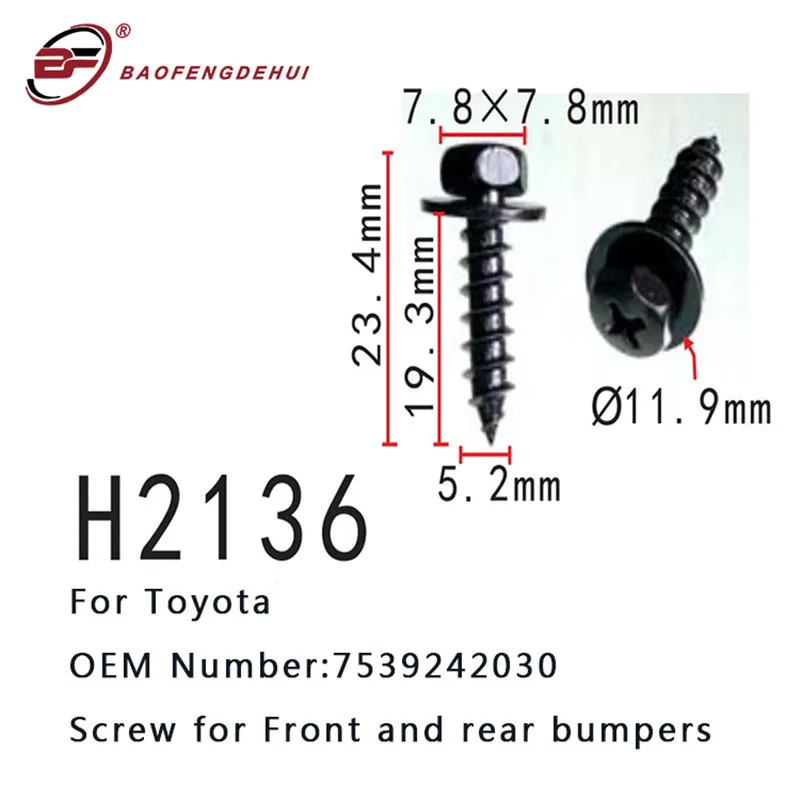 

Auto Clip Screw 7539242030 For Toyota Front And Rear Bumpers Screw