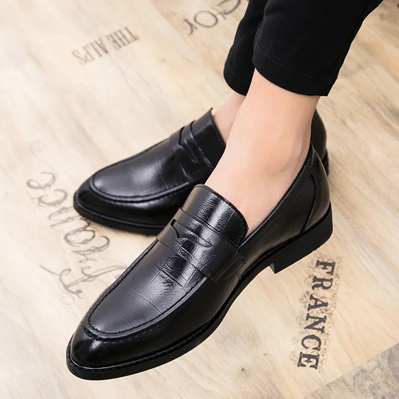 Мужские Кожаные Деловые туфли мужские офисные на плоской подошве дышащие