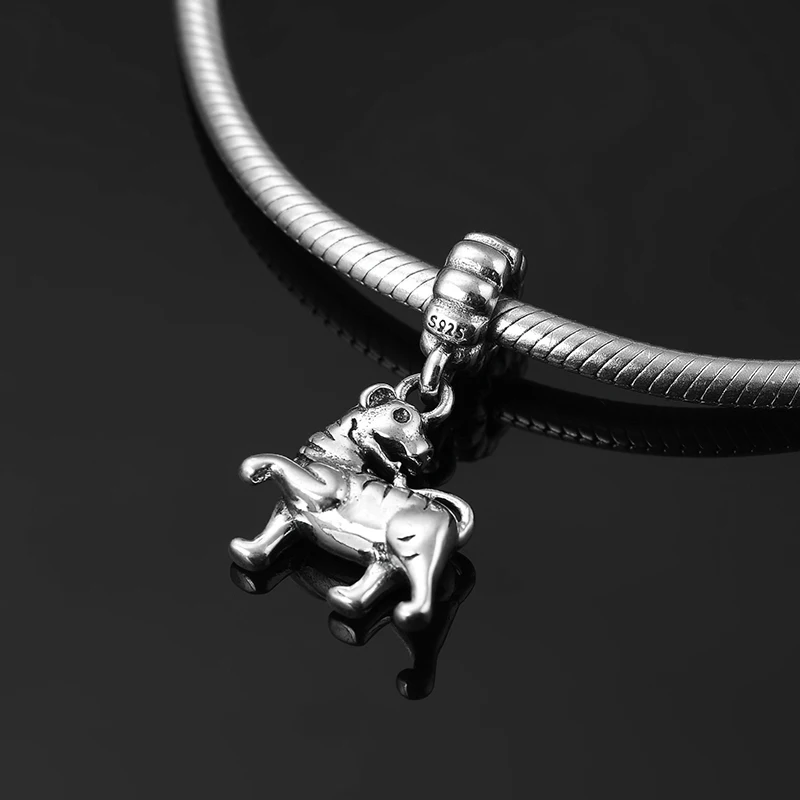 Бусина-Шарм Тигр из серебра 925 пробы 12 дюймов | Украшения и аксессуары