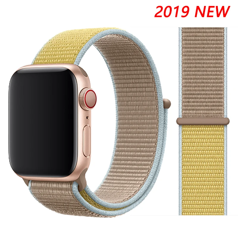 Camel Нейлоновый ремешок для apple watch 44 мм/40 мм 4 5 iwatch 42 мм/38 мм 3 2 1 браслет красочные спортивные аксессуары для часов - Цвет ремешка: Camel