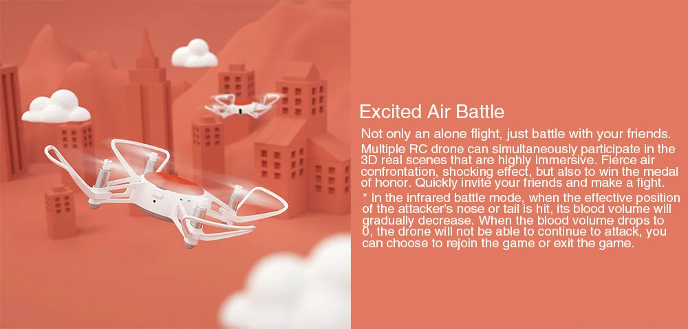 Xiaomi Миту WI-FI FPV дрона с дистанционным управлением 360 падения с 720P HD Камера Multi-machine Infrared Battle Камера Дрон-с управлением от первого лица без контроллера версия G-sensor