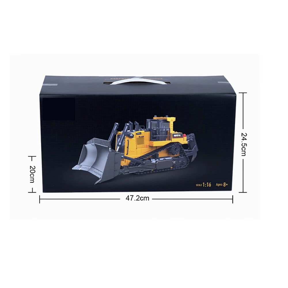 Huina 1569 2.4G 1:16 Rc Bulldozer 9Ch Metal Rc Wheel Loader With Light For Kid Gift enlarge