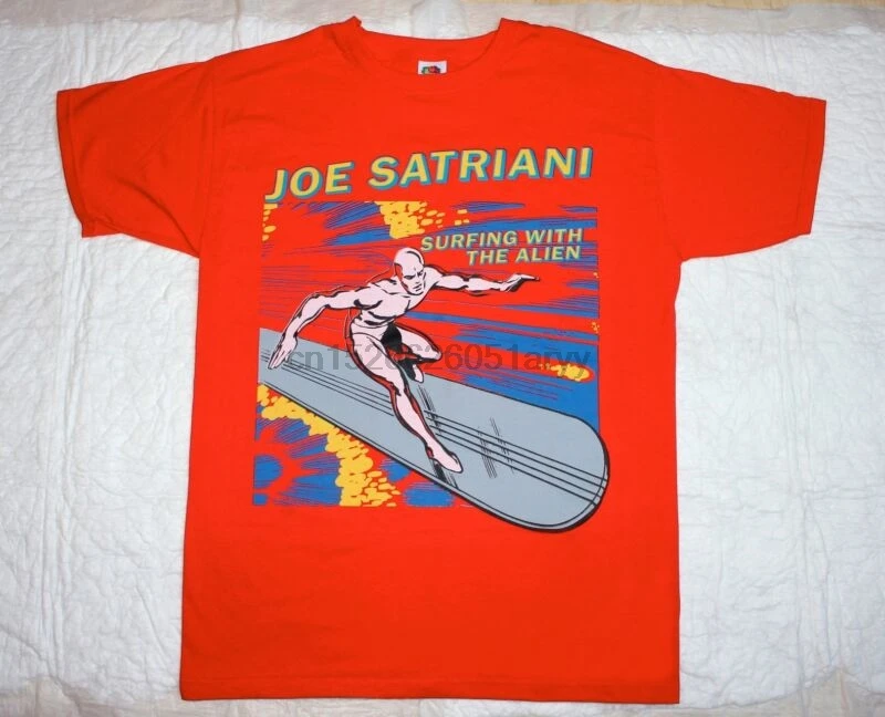 JOE SATRIANI-серфинг с инопланетяниной Красной футболкой (S-XXL) GUITAR GOD! |