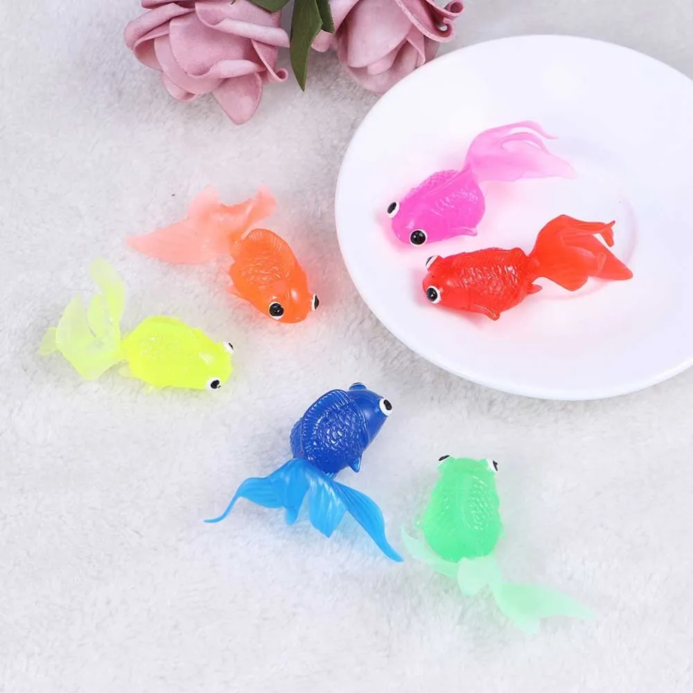 

12pcs Realistic Goldfish Funny TPR Goldfish Model Figure Set Party Favors Gifts For Kids Children (Mixed Color)