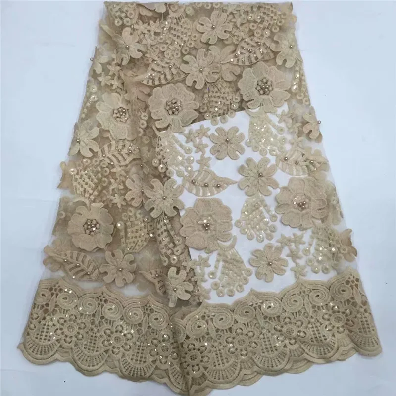 2019 Золотая Высококачественная нигерийская Тюлевая кружевная ткань новейшая