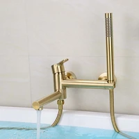 bathtub shower set wall mounted brushed gold rotatable bathtub faucetbidet faucet bathroom bath shower mixer tap brass