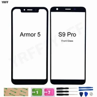 for ulefone s9 pro phone glass panel for ulefone armor 5 no mobile touch screen front outer glass repair parts