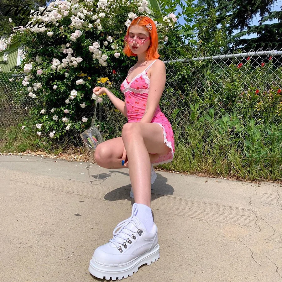 Женское пикантное Платье на шнуровке в горошек милое розовое мини платье без