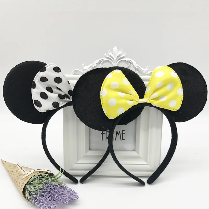 Симпатичные Минни Микки Маус девушки Блестящий Повязка Красный Розовый Уха