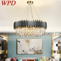 wpd modern led chandelier lighting crystal luxury decorative fixtures for living room dining room villa duplex
