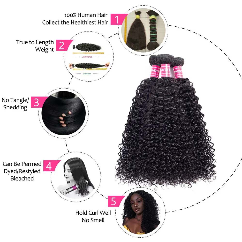 Человеческие волосы пучки с закрытием 4 пучка бразильские натуральные цвета Remy