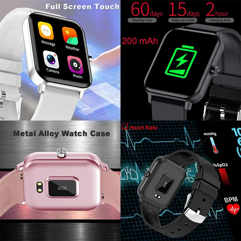 full touch smart watch women men smartwatch electronics smart clock for android ios fitness tracker square sport smart watch free global shipping
