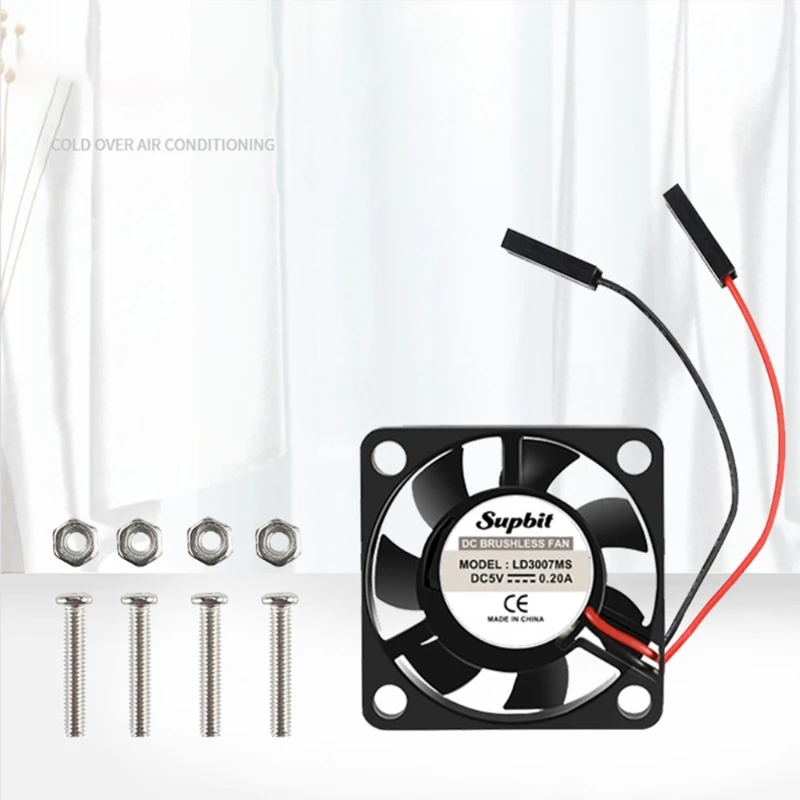 2Pcs DC Brushless Cooling Fan 30x 30mm Cooler Heatsink Radiator One-to-Two Pin 3.3V 5V for Raspberry Pi 3 B +/3/2/B +/NESPi D7WC |