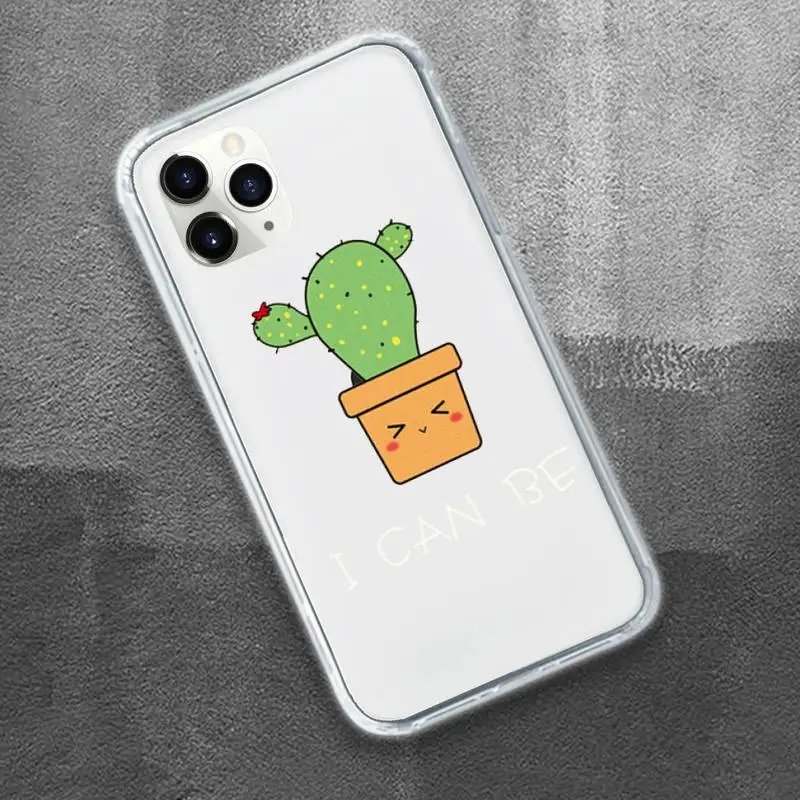 

Cactus Avocado Giraffe Cartoon Phone Case Transparent for iPhone 11 12 mini pro XS MAX 8 7 6 6S Plus X 5S SE 2020 XR