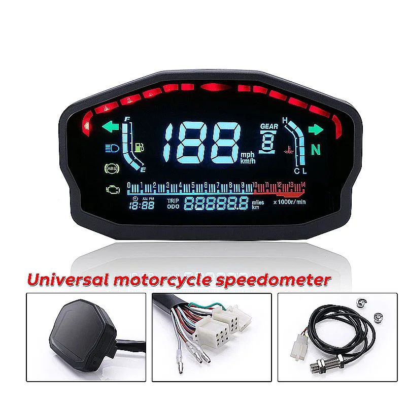 

For 1,2,4 Cylinders Motorcycle Universal LED LCD Speedometer Digital Backlight Odometer For BMW Honda Ducati Kawasaki Yamaha