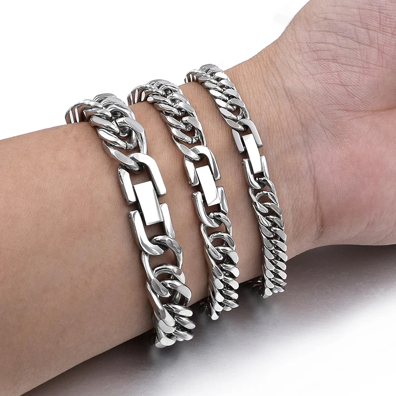 Stainless Steel Jewelry Hand Chain Men Charm Couple Bracelets For Women Accesories Bangle Punk 2020 Friendship Christmas Gift