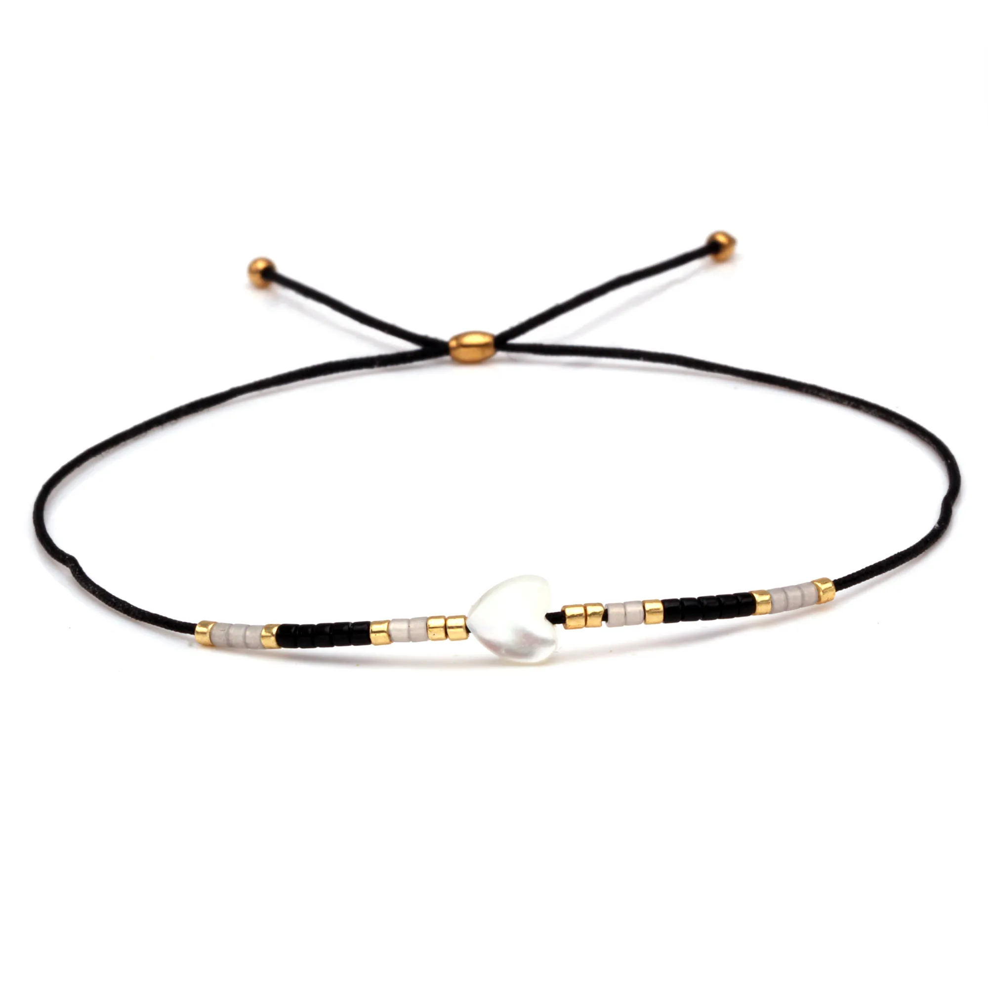 Японский стеклянный бисер miyumi в стиле бохо белая ракушка регулируемый браслет с