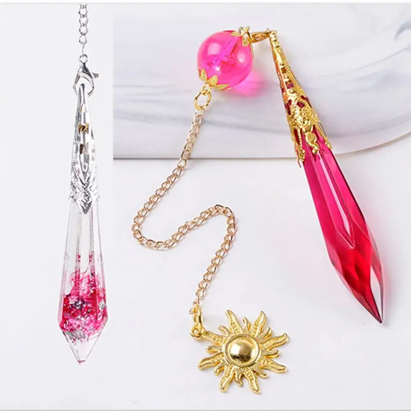 

19Pcs Resin Pendulum Mold Silicone Quartz Crystal Molds with 30Pcs Bead Kit P82D