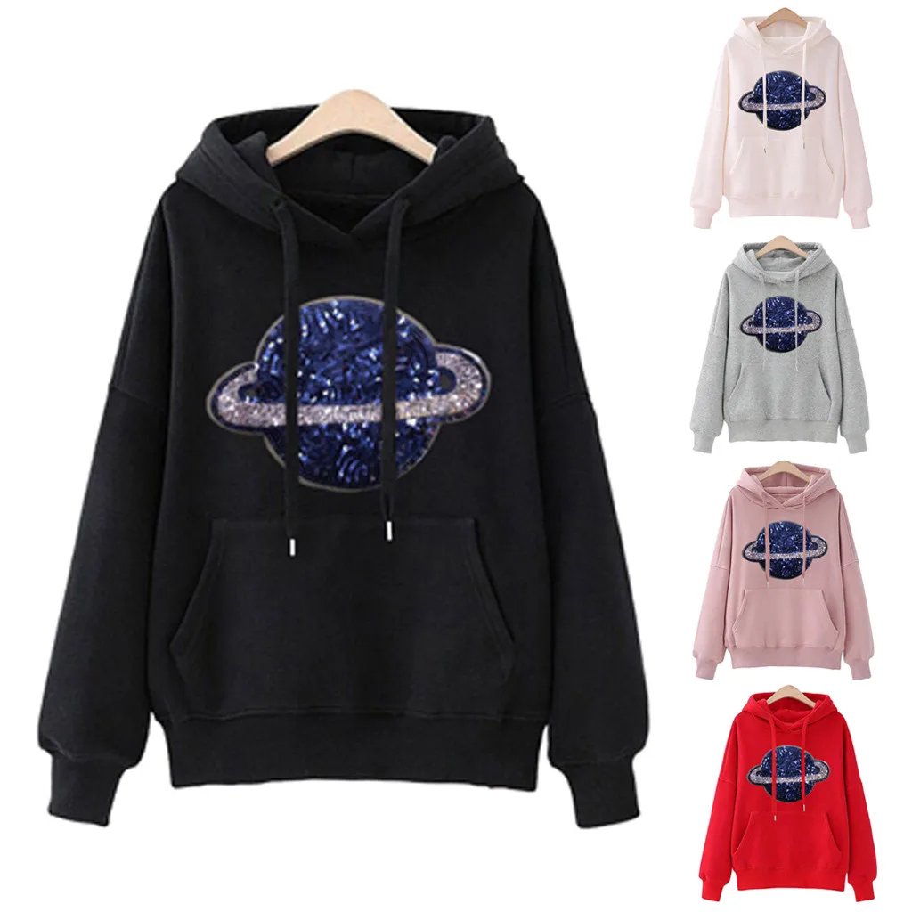 Harajuku Толстовка для женщин с принтом в виде букв пуловер капюшоном свитер Топы на