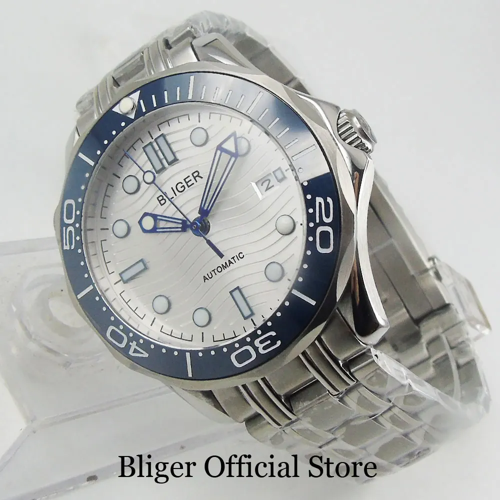 BLIGER Новое поступление 41 мм сапфировое стекло нержавеющая сталь с автоподзаводом