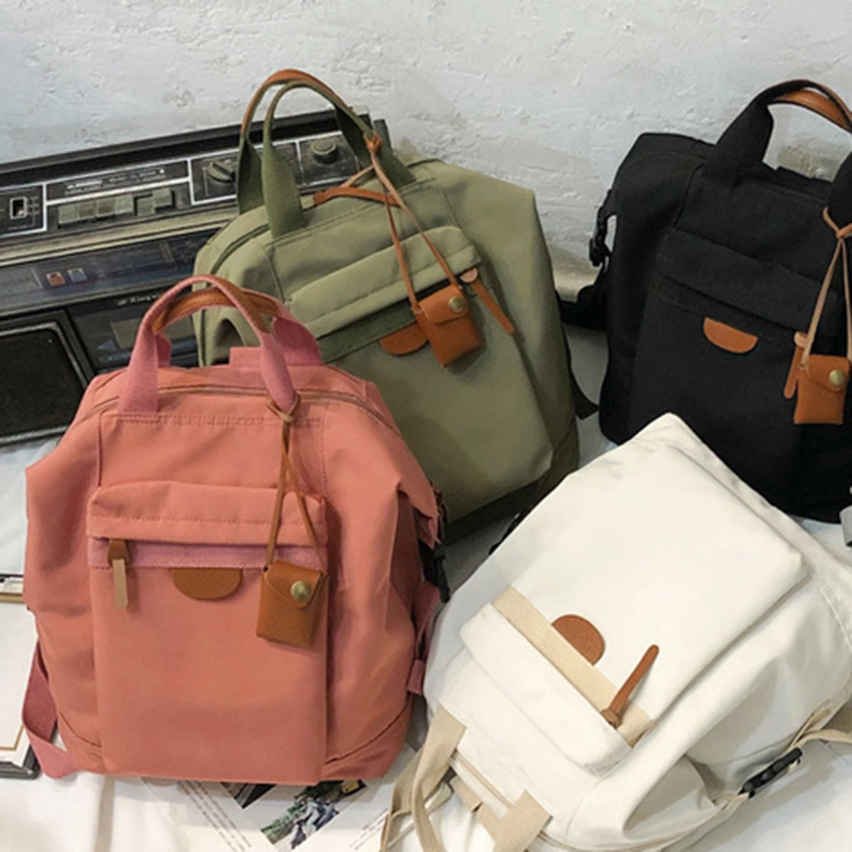 

Candy Color Backpack Women Student School Backpack Female Travel Bag School Bag Girl Girl Rucksack School Bag