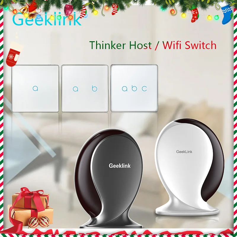 Geeklink Smart Home WiFi Switch для Alexa Google Home Voice Управление освещением Настенный светильник Прерыватель 1 2 3 Gang Smart Remote Control