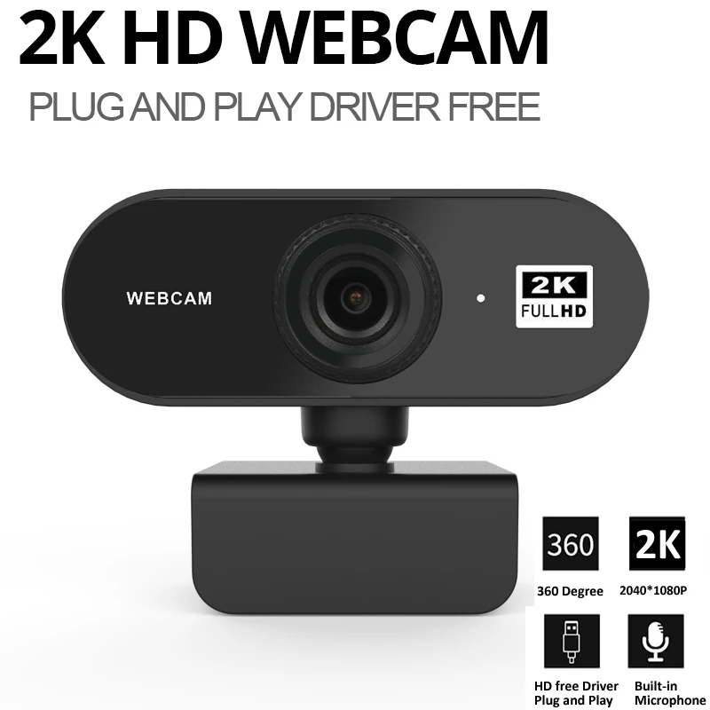 

2K 2560*1440P Webcam HD Computer PC WebCamera With Microphone Rotatable Cameras For Live Broadcast Video Calling Conference Work