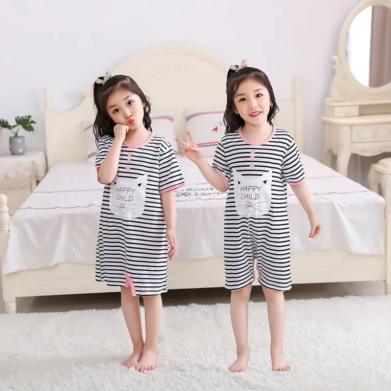 Children's Nightdress Girls' Cotton Baby Family Matching Outfits Children Clothing Girls Blanket Sleeper Pajama Set |