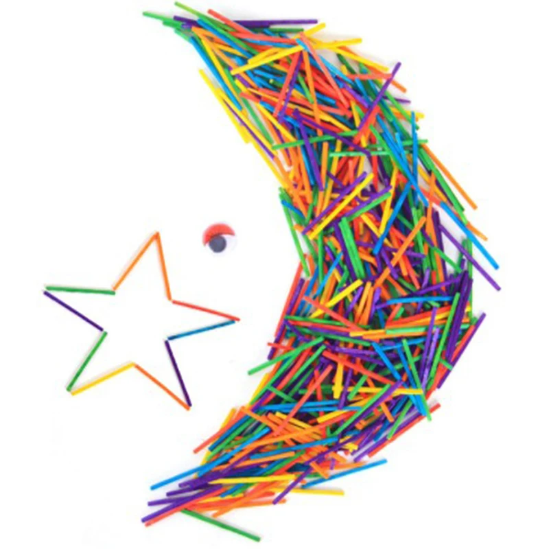 1000 шт цветные спичечные деревянные палочки детский сад ручной материал