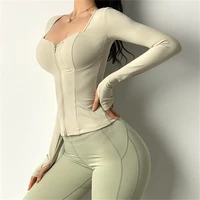 women inner pad yoga shirt long sleeve bodybuilding yoga top sportswear dry fit gym sport clothing sportswear workout top