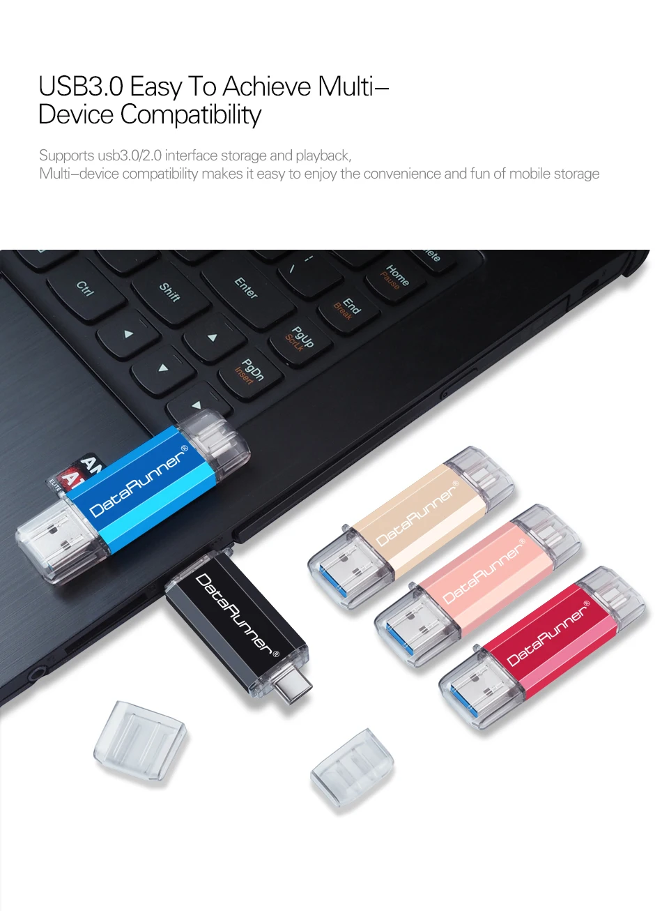usb флеш-накопитель DataRunner 3,0 type C, 128 ГБ, OTG флеш-накопитель, 32 ГБ, 64 ГБ, 256 ГБ, флешка, 512 ГБ, USB флешка для мобильных устройств type-C/ПК
