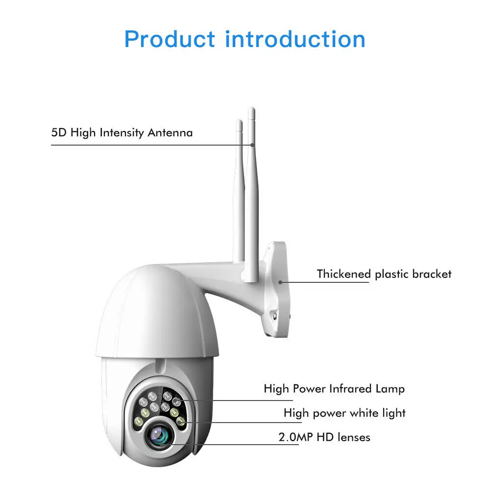 

1080P PTZ Wifi IP Camera Outdoor 4X Digital Zoom Waterproof AI Detect Wireless Camera H.264 P2P 2MP Home Security CCTV IR Camera